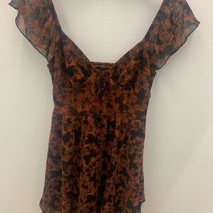 Wild Fable Brown Floral Blouse